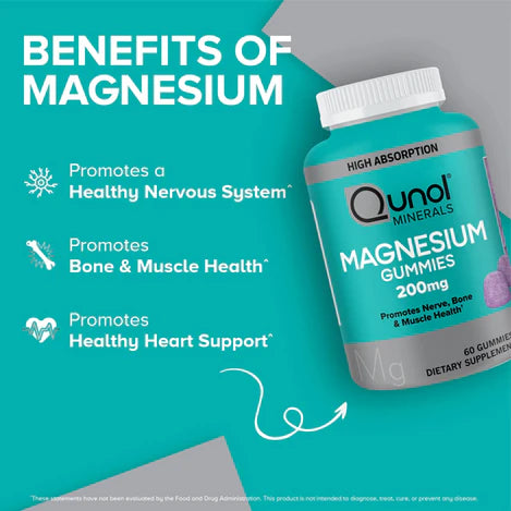 Qunol Magnesium 200mg 60ct Gummies