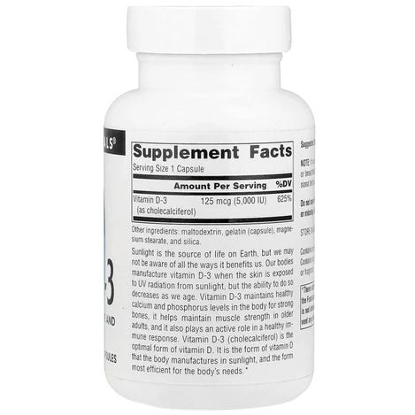 Source Naturals Vitamin D-3 125mcg 120 Capsules