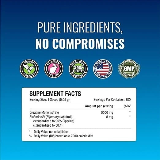 Approved Science Creatine Monohydrate +BioPerine 180 Servings. not shippe PR