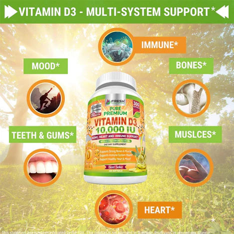 Fresh Healthcare Natural Vitamin D3 10,000 IU Softgels