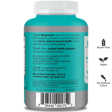 Qunol Magnesium 200mg 60ct Gummies