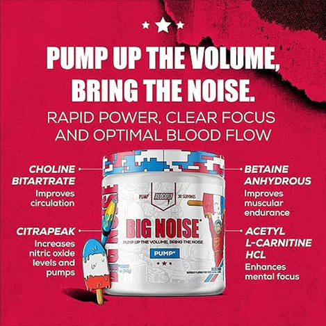 Redcon1 Big Noise Non-Stim Preworkout 30 Servings ( best before aug 1, 2026 )