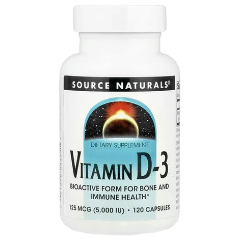 Source Naturals Vitamin D-3 125mcg 120 Capsules